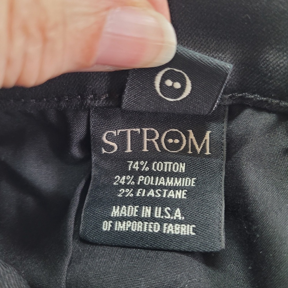 Strom Tio Black Skinny Jeans Womens Size 26 Made in USA Extra Long‎ Cuff Detail - Picture 9 of 13
